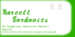 marcell borkovits business card